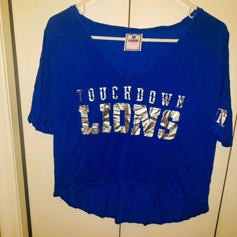 Detroit lions blue croptop